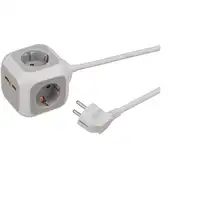 Brennenstuhl 1150100 base múltiple 1,4 m 4 salidas AC Interior Gris, Blanco