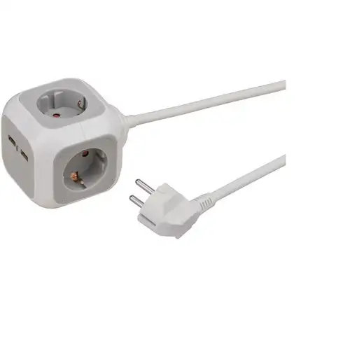 Brennenstuhl 1150100 base múltiple 1,4 m 4 salidas AC Interior Gris, Blanco