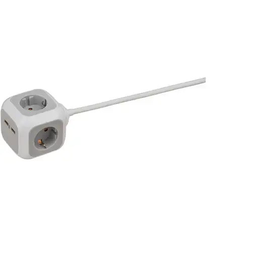 Brennenstuhl 1150100 base múltiple 1,4 m 4 salidas AC Interior Gris, Blanco