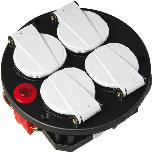 Brennenstuhl 1081080 base múltiple 4 salidas AC Negro, Rojo, Blanco