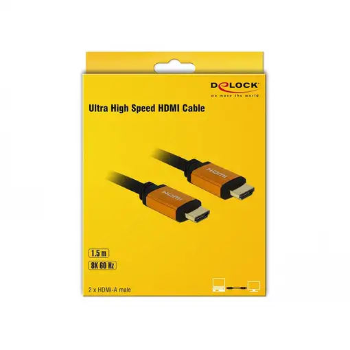 DeLOCK 85728 cable HDMI 1,5 m HDMI tipo A (Estándar) Negro, Oro