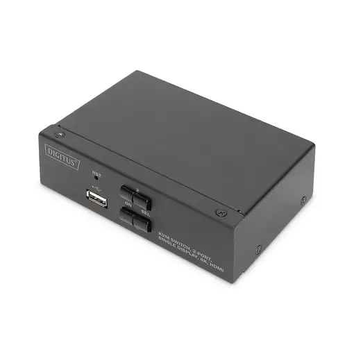 Digitus Conmutador KVM, 2 puertos, pantalla simple, 4K, HDMI®