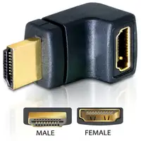 DeLOCK HDMI Stecker > HDMI Buchse 90° oben HDMI 1.3 Negro