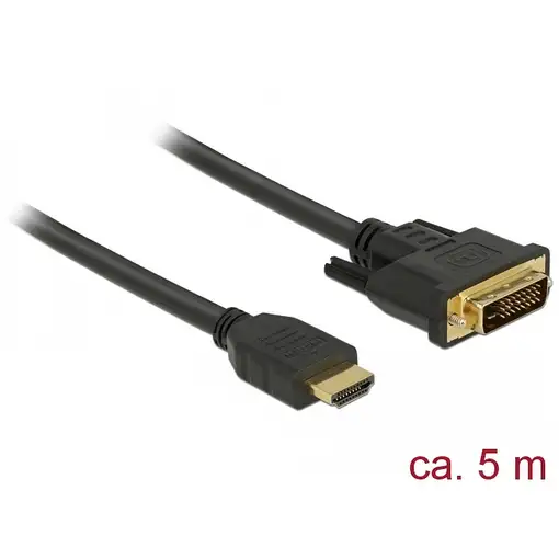 DeLOCK 85656 adaptador de cable de vídeo 5 m HDMI tipo A (Estándar) DVI Negro
