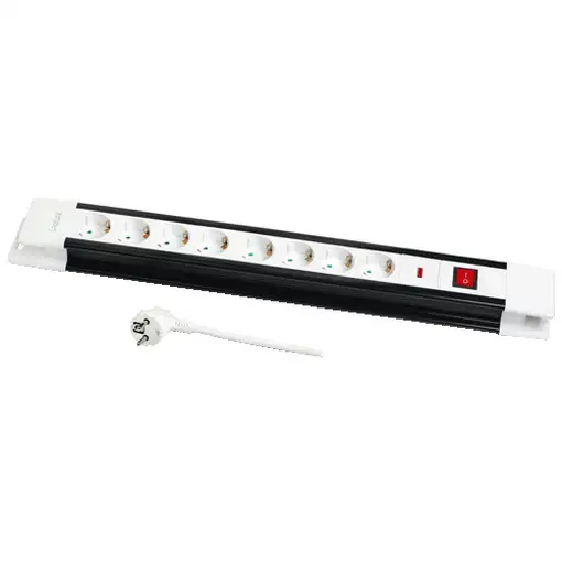 LogiLink LPS207 base múltiple 3 m 8 salidas AC Negro, Blanco