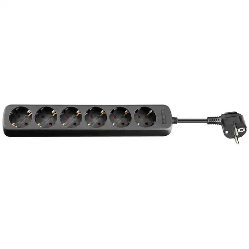 Goobay 38839 base múltiple 5 m 6 salidas AC Interior / exterior Negro