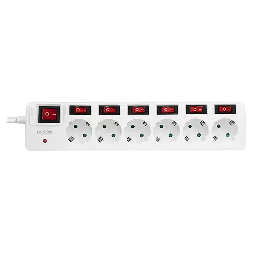 LogiLink LPS250 base múltiple 1,5 m 6 salidas AC Interior Blanco