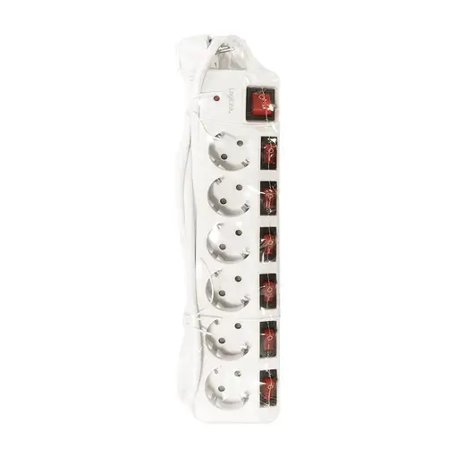 LogiLink LPS250 base múltiple 1,5 m 6 salidas AC Interior Blanco