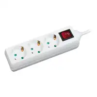 LogiLink LPS206 base múltiple 1,4 m 3 salidas AC Blanco