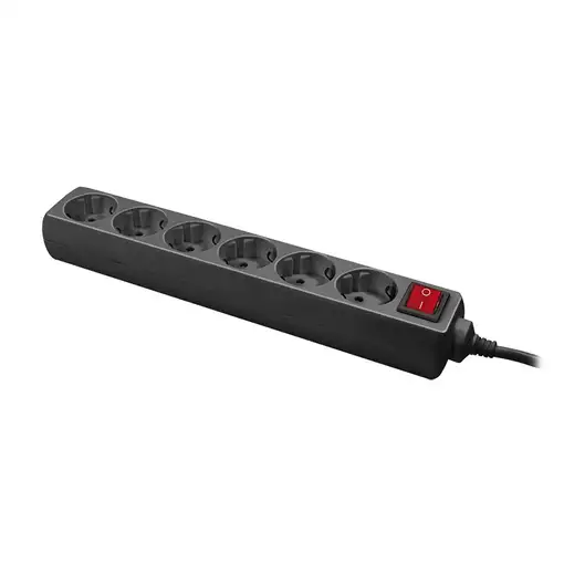 LogiLink LPS202B base múltiple 1,4 m 6 salidas AC Negro
