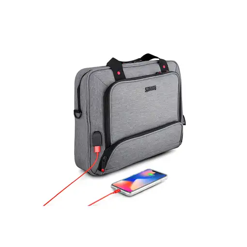 Urban Factory Mixee 35,6 cm (14") Maletín Gris, Rosa