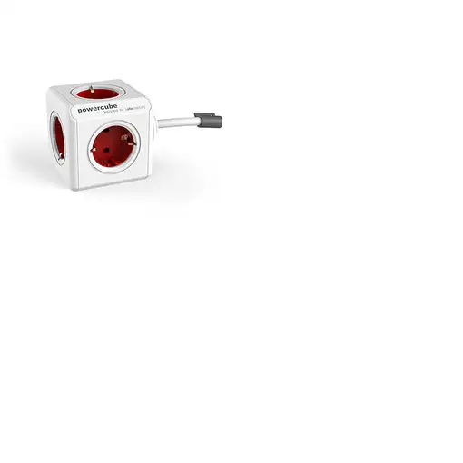 Allocacoc PowerCube base múltiple 3 m 1 salidas AC Interior Rojo, Blanco
