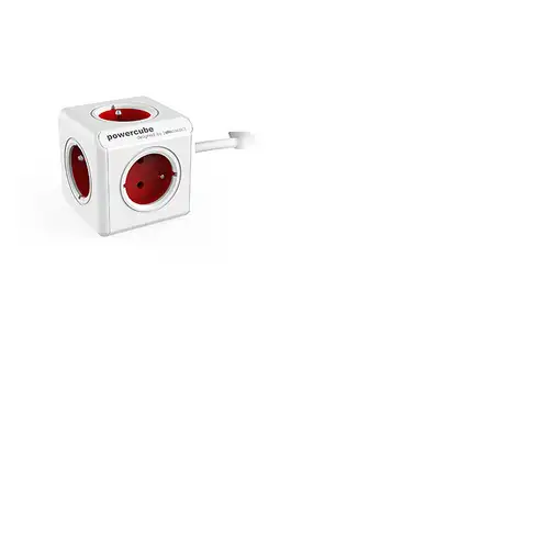 Allocacoc 2304/FREXPC base múltiple 3 m 5 salidas AC Interior Rojo, Blanco