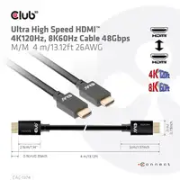 CLUB3D CAC-1374 cable HDMI 4 m HDMI tipo A (Estándar) Negro