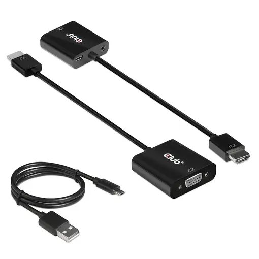 CLUB3D CAC-1302 adaptador de cable de vídeo 0,5 m HDMI tipo A (Estándar) VGA (D-Su