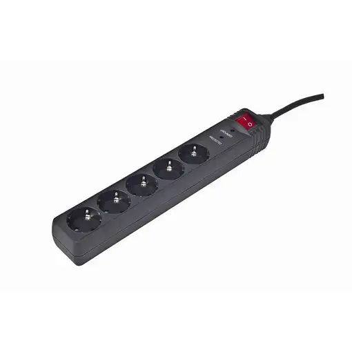 Gembird SPG5-C-5 base múltiple 1,5 m 5 salidas AC Negro