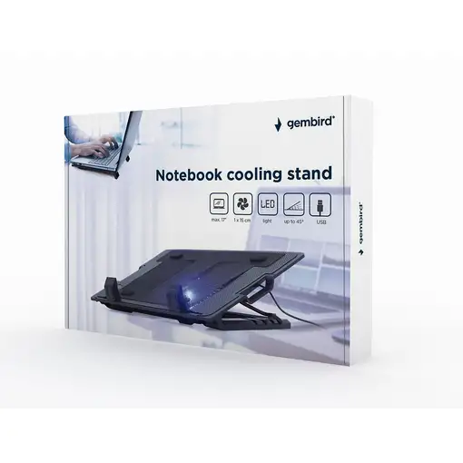 Gembird NBS-1F17T-01 almohadilla fría 43,2 cm (17") 1500 RPM Negro