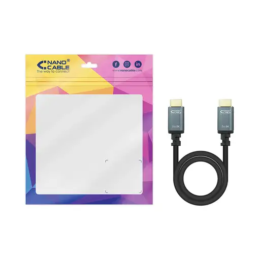 Nanocable Cable HDMI 2.1 IRIS 8K A/M-A/M, Negro, 0.5 m