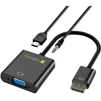 Techly HDMI - VGA+3.5mm+Micro USB B M/F 0,15 m Negro