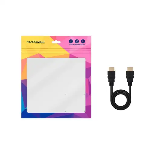 Nanocable Cable HDMI V2.0 4K@60Hz 18Gbps A/M-A/M, 0.5 m, Negro