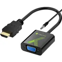 Techly HDMI - VGA+3.5mm M/F 0,15 m Negro