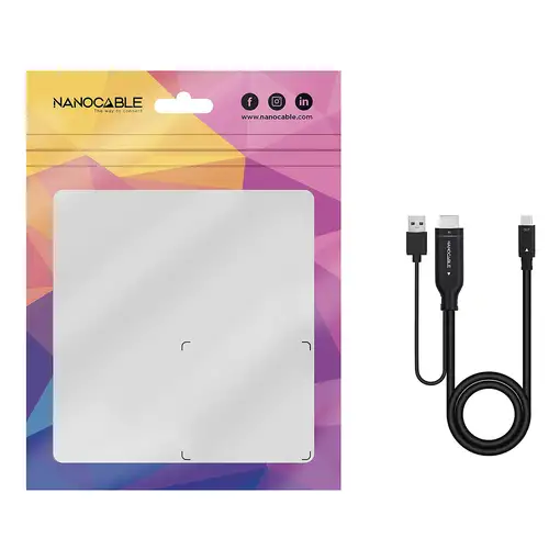 Nanocable Cable Conversor HDMI a USB-C, Negro, 1.8 m
