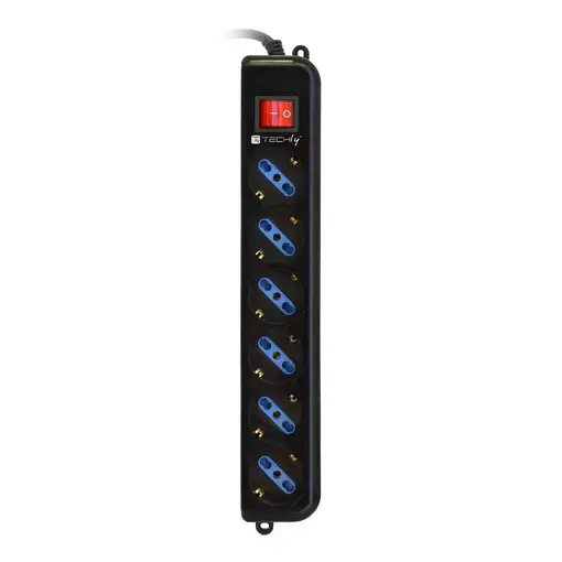 Techly IUPS-PCP-6V base múltiple 1,5 m 6 salidas AC Negro