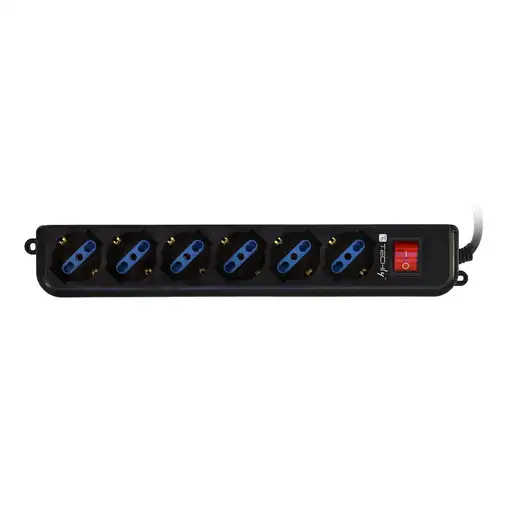 Techly IUPS-PCP-6V base múltiple 1,5 m 6 salidas AC Negro