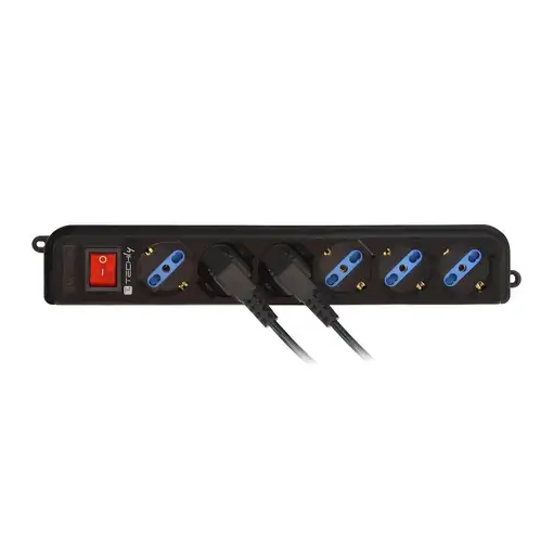 Techly IUPS-PCP-6V base múltiple 1,5 m 6 salidas AC Negro