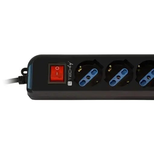 Techly IUPS-PCP-6V base múltiple 1,5 m 6 salidas AC Negro