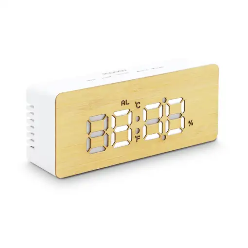 Despertador Digital de Bambú Natural Elegancia confort funcionalidad 477316 Mooov