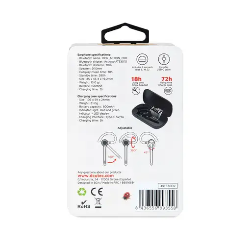DCU Tecnologic Auricular Mono Bluetooth ACTION PRO