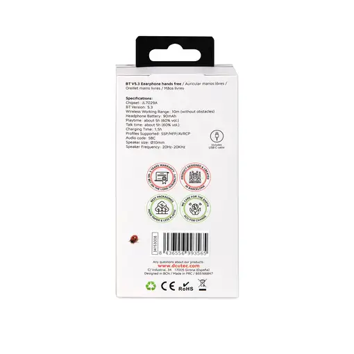 DCU Tecnologic Auricular Mono Bluetooth LIGHTWEIGHT