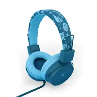 Auriculares infantiles con cable, protección de volumen y micrófono verde/azul
