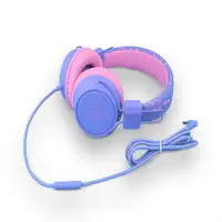 Auriculares infantiles con cable, protección de volumen y micrófono rosa/lila