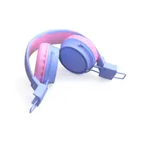 Auriculares infantiles con cable, protección de volumen y micrófono rosa/lila