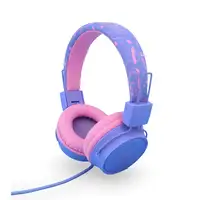 Auriculares infantiles con cable, protección de volumen y micrófono rosa/lila