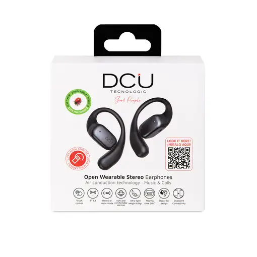 DCU Tecnologic Auriculares Bluetooth OWS Open-Ear negros