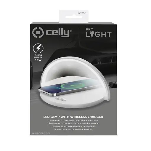 Celly WLLIGHTCIRCLEWH cargador de dispositivo móvil Cámara digital, Mando para vid