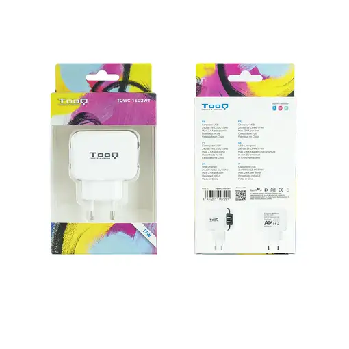 TooQ TQWC-1S02WT cargador de dispositivo móvil GPS, MP3, MP4, Teléfono móvil, Cons