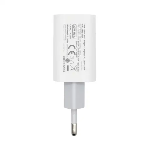 AISENS Cargador USB-C PВ3.0 1 Puerto 1x USB-C 20 W, Blanco