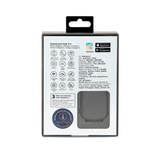 Smartwatch KIDS PRO GPS & videollamadas negro/correa tela negra