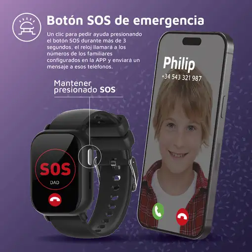 Smartwatch niñ@s LittleOne 4G videollamadas negro