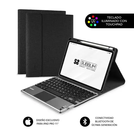 Funda Con Teclado Retroiluminado Keytab Pro Touchpad Ipad Pro 11\ 21/20 Negro