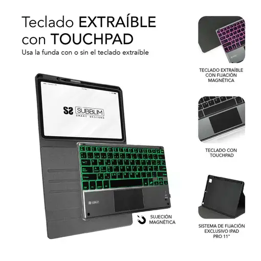 Funda Con Teclado Retroiluminado Keytab Pro Touchpad Ipad Pro 11\ 21/20 Negro