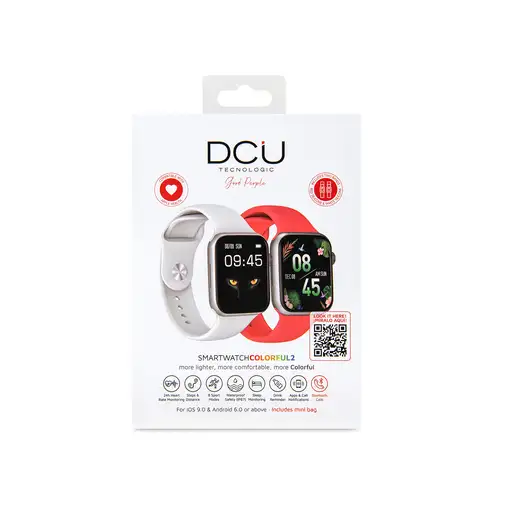 Smartwatch Colorful 2 con llamadas Bluetooth blanco y rojo