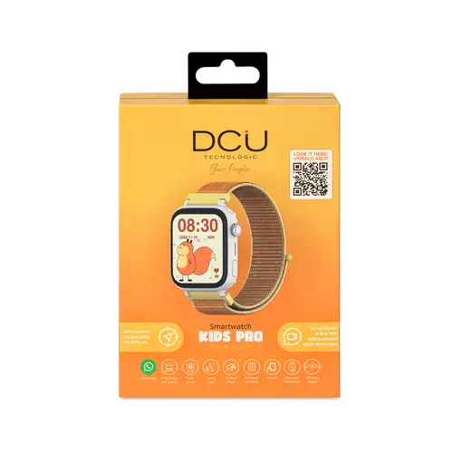 Smartwatch KIDS PRO GPS & videollamadas negro/correa tela naranja