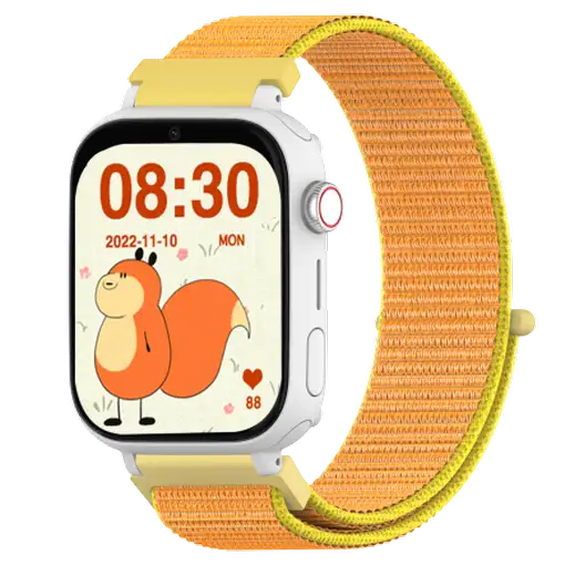 Smartwatch KIDS PRO GPS & videollamadas negro/correa tela naranja