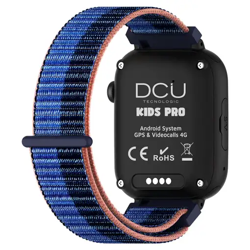 Smartwatch KIDS PRO GPS & videollamadas negro/correa tela negra y azul