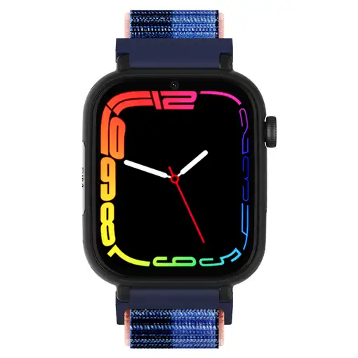Smartwatch KIDS PRO GPS & videollamadas negro/correa tela negra y azul